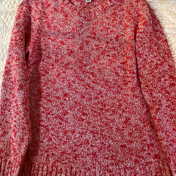 L.L. Bean XS Red & White Knit Pullover Sweater - Picture 2 of 8